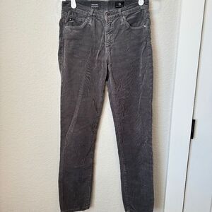 Adriano Goldschmied Grey The Prima Mid-Rise Cigarette Corduroy Pants - Size 26